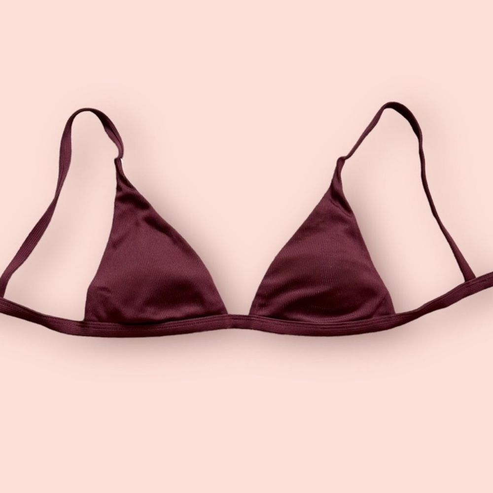 LA Hearts Maroon Bikini Top